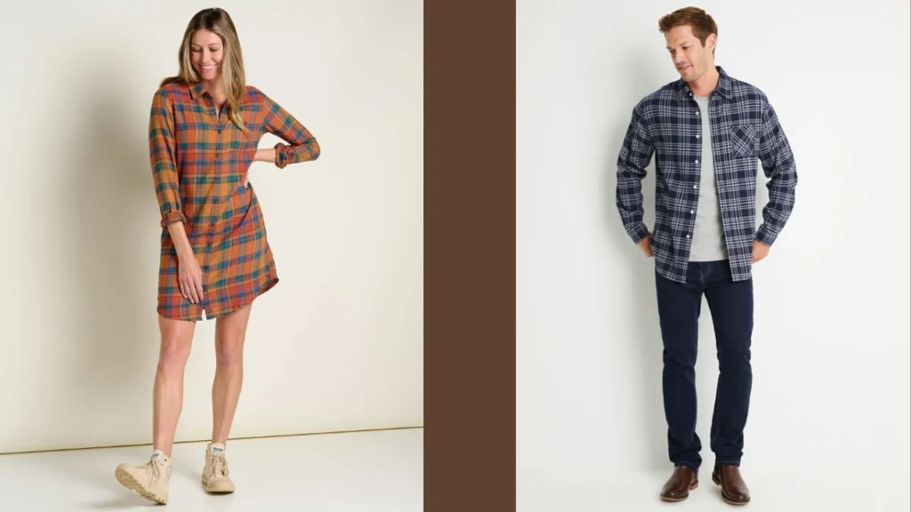 Two guy wearing Flannel Shirt Dress